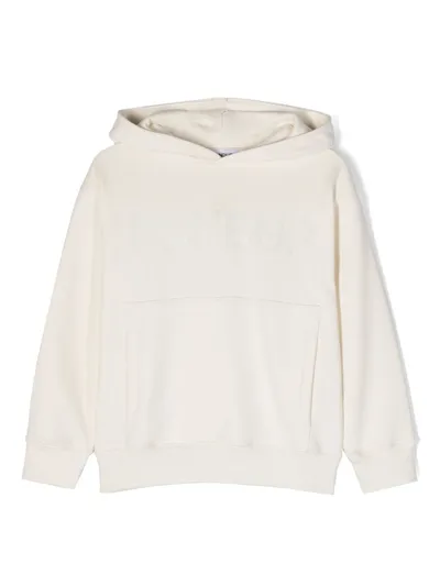 Dondup Kids' Logo-print Cotton Hoodie In White