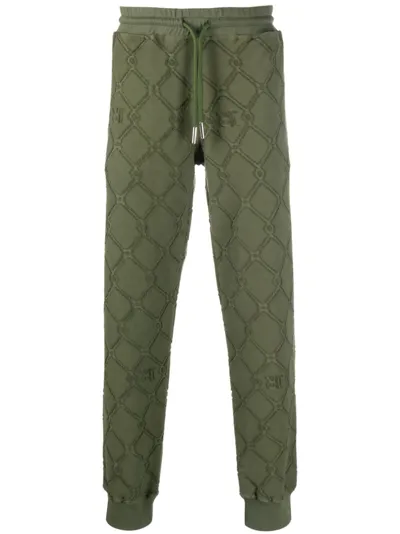 John Richmond Textured-finish Fleece Track Pants In Green