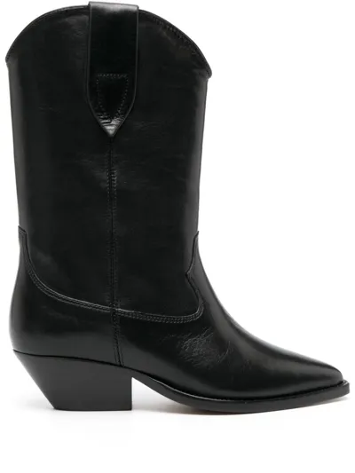 Isabel Marant Leather Block-heel Boots In Black