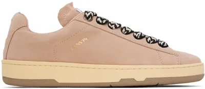 Lanvin Lite Curb Low-top Suede Sneakers In Pale Pink