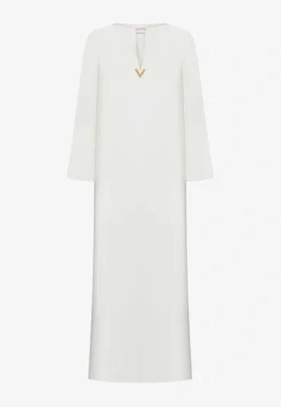 Valentino Cady Couture Silk Dress In Ivory