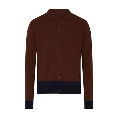 Loewe Contrasted Shirt In Brown_navy_blue