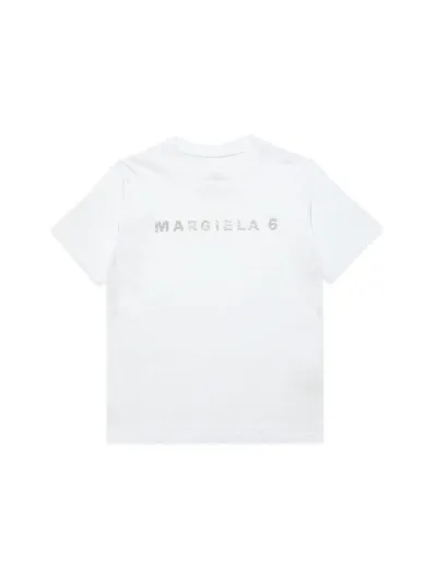 Mm6 Maison Margiela Kids' Logo Cotton Jersey T-shirt In White