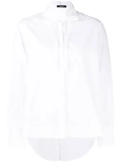 Isabel Benenato Long-sleeve Cotton Shirt In White