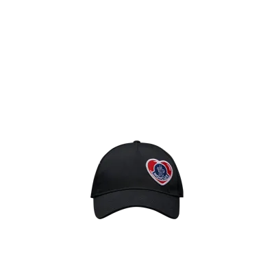 Moncler Collection Moncoeur Motif Baseball Cap Black In Noir