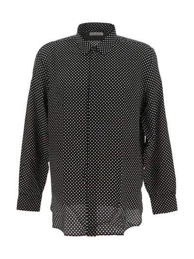 Saint Laurent Silk Shirt In Black