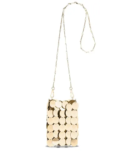 Rabanne Mini Sparkle Hobo Bag In Gold