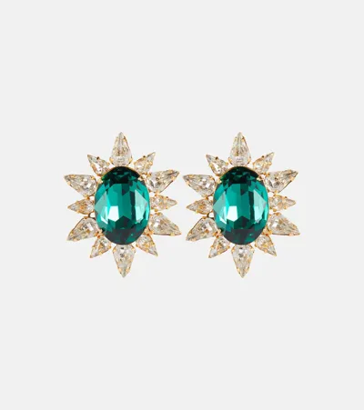 Jennifer Behr Gemma Crystal-embellished Stud Earrings In Green