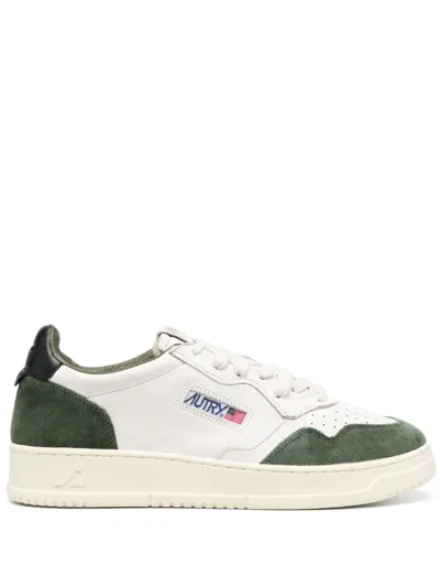 Autry Medalist Panelled Low-top Sneakers In Green