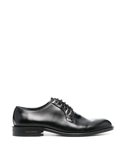 Dsquared2 Polished-finish Lace-up Shoes In Black