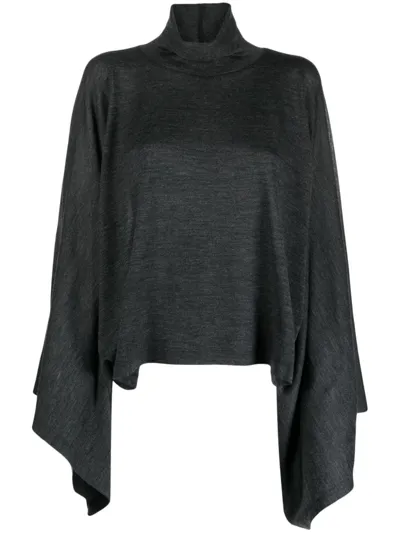 Gia Studios Mock-neck Wool Jumper In Grey