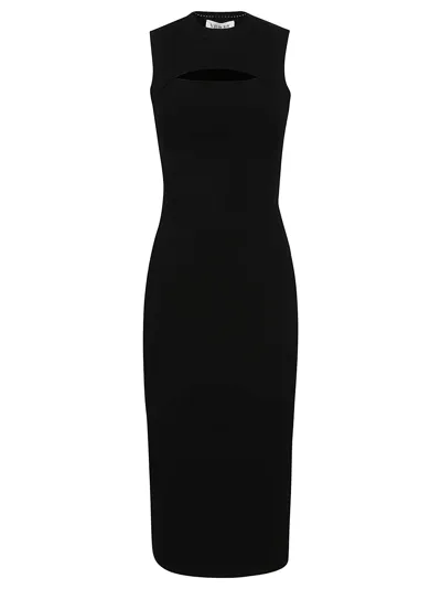 Victoria Beckham Cut-out Sleeveless Midi Dress In Black