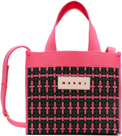 Marni Pink Small Shopping Tote In Zo602 Fuchsia Fluo/f