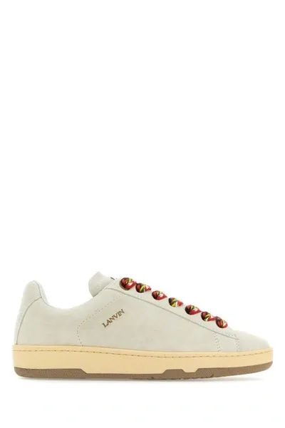 Lanvin Woman Chalk Suede Lite Curb Sneakers In White