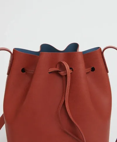 Mansur Gavriel Mini Bucket In Brandy/avion