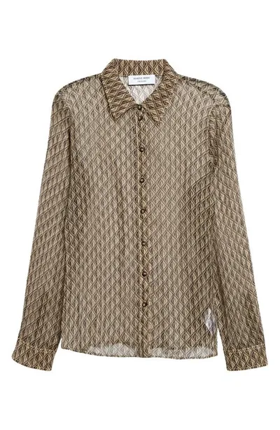 Marine Serre Monn Diamant Silk Blouse In Multicolor