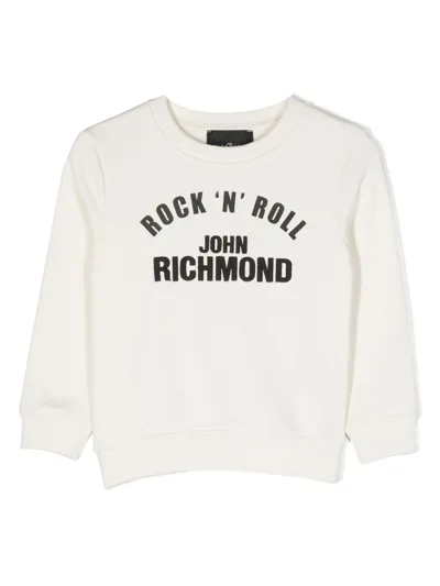 John Richmond Junior Kids' Ociuk Logo-print Sweatshirt In White