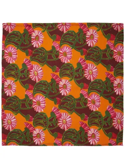 La Doublej Como Gerber-print Napkin (set Of Two) In Orange