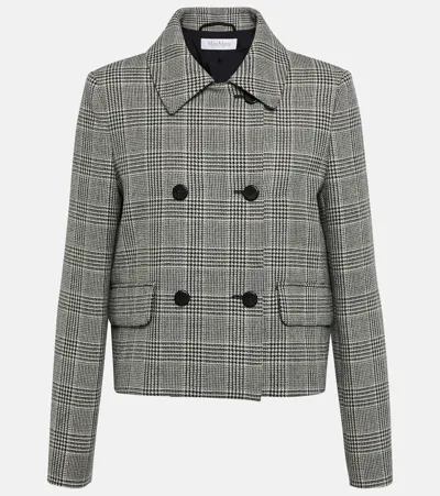 Max Mara Facella Houndstooth Wool Jacket In Multicoloured