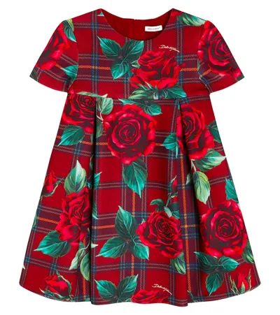 Dolce & Gabbana Kids' Printed Scuba Dress In Multicoloured