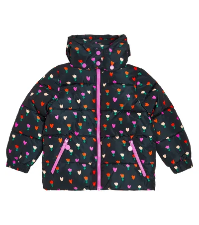 Stella Mccartney Kids' Floral Puffer Jacket In Mc Black Multi