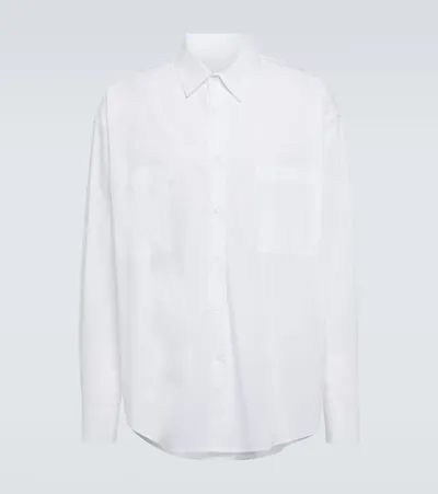 The Frankie Shop Gus Cotton Poplin Oxford Shirt In White