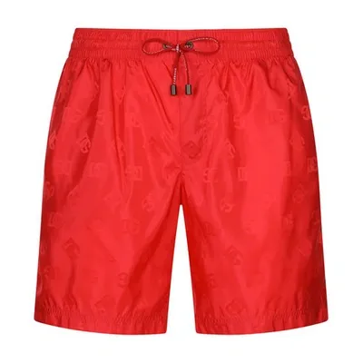 Dolce & Gabbana Jacquard Dg Monogram Medium Swim Shorts In Light_bordeaux