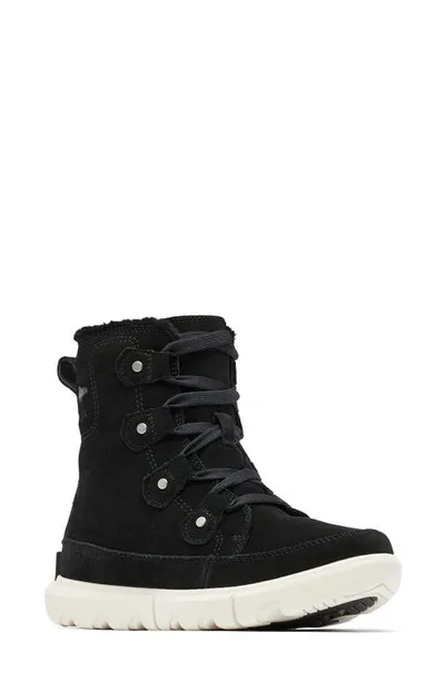 Sorel Explorer Next Joan Waterproof Boot In Black Suede