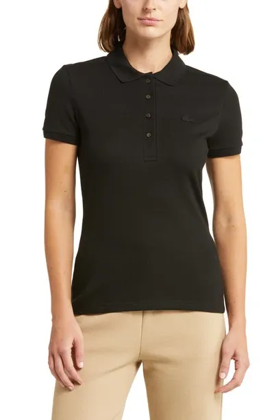 Lacoste X Bandier Slim Fit Piqué Polo In Noir