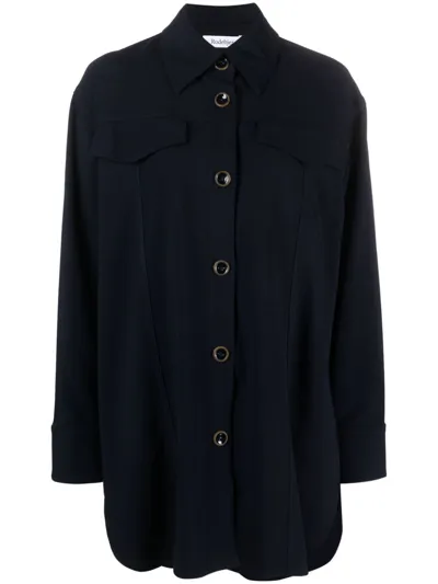 Rodebjer Pointed-collar Button-up Shirt In Blue