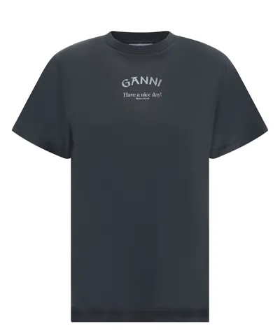 Ganni T-shirt In Grey