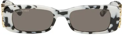 Balenciaga Dynasty Rect Rectangular-frame Sunglasses In Havana