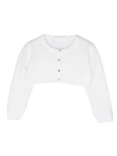 Colorichiari Babies' Wool-knit Cardigan In White