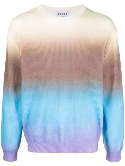 Solid Homme Multicolor Gradient Sweater In Yellow