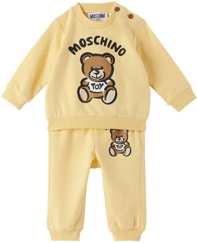 Moschino Baby Yellow Teddy Bear Tracksuit In 20284 Cream