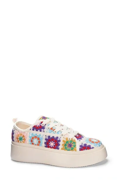 Dirty Laundry Rambling Crochet Platform Sneaker In Multi