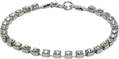 Mondo Mondo Silver Crystal Bracelet In White Bronze