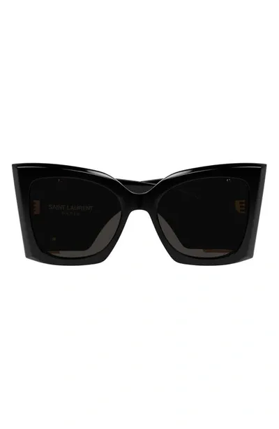 Saint Laurent Blaze Acetate Cat-eye Sunglasses In Black