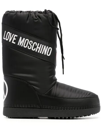 Love Moschino Logo-lettering Snow Boots In Schwarz