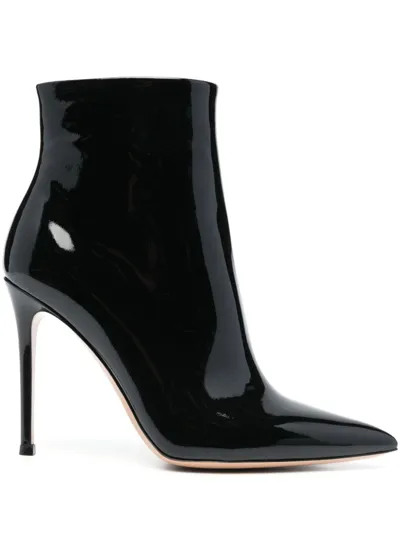 Gianvito Rossi 110mm Patent Leather Boots In Black