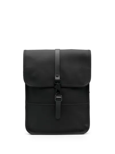 Rains Lobster-fastening Flap Backpack In Black