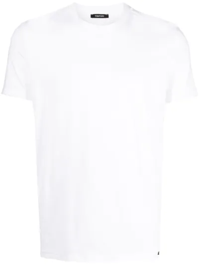 Tom Ford Logo-appliqué Jersey T-shirt In White