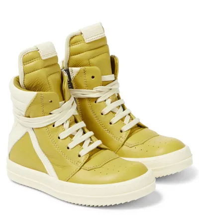 Rick Owens Kids' High-top Sneakers Geobasket Aus Leder In Yellow