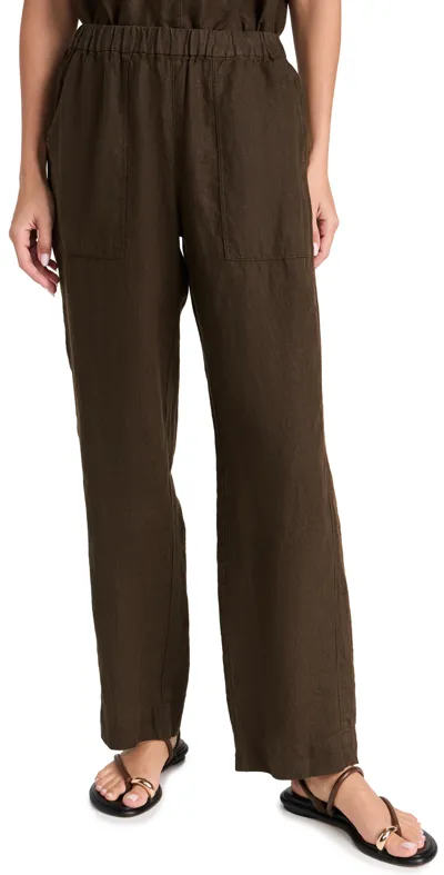 Ayr The Tourist Linen Pants In Sicilian Umber