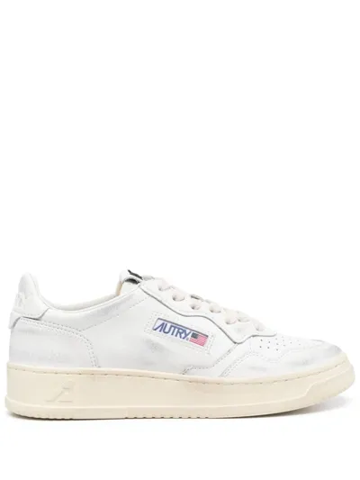 Autry Medalist Low - Leather Sneakers In White