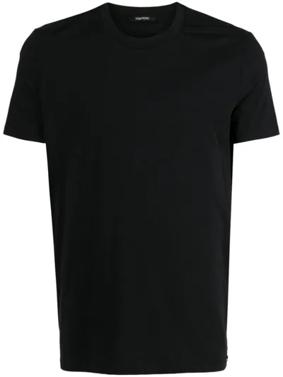 Tom Ford Crew-neck Short-sleeve T-shirt In Black