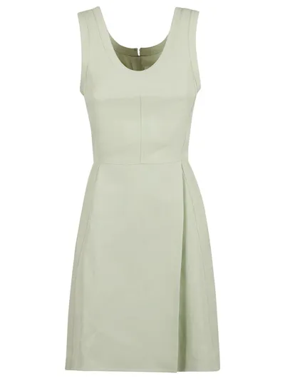 Jil Sander Back Zip Sleeveless Dress In Green