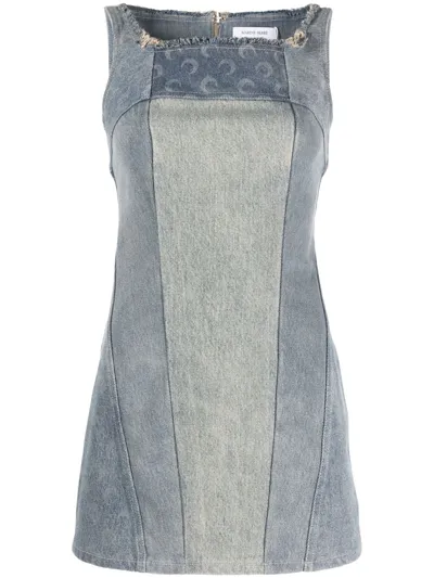 Marine Serre Blue Regenerated Denim Mini Dress