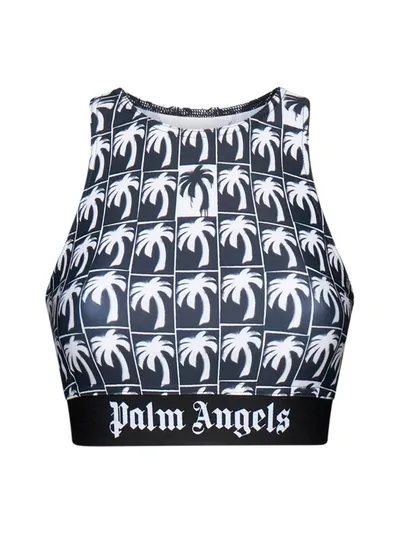 Palm Angels Top In Black,white