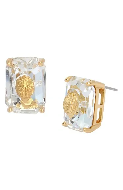 Kurt Geiger Signature Stone Stud Earrings In Gold